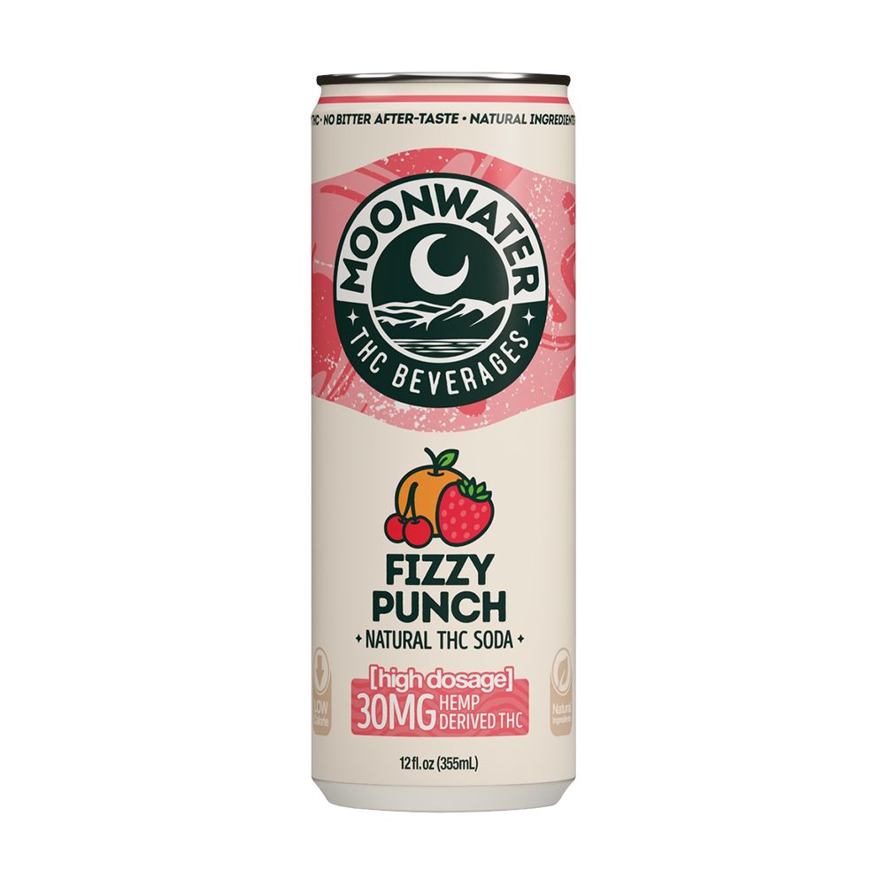D9 THC Fizzy Punch Soda | 12fl oz Can | 24ct Case | Moonwater Natural