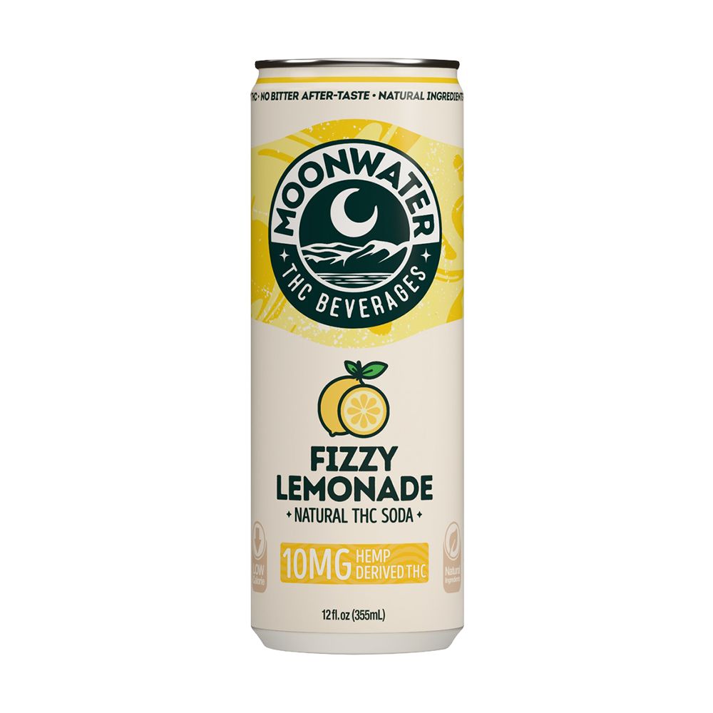 D9 THC Fizzy Lemonade Soda | 12fl oz Can | 24ct Case | Moonwater Natural
