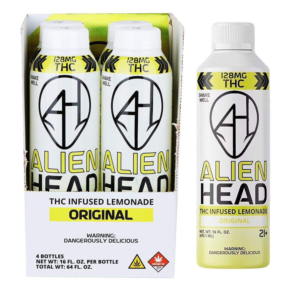 D9 THC Lemonade | 16oz | 128mg | 4ct | Alien Head