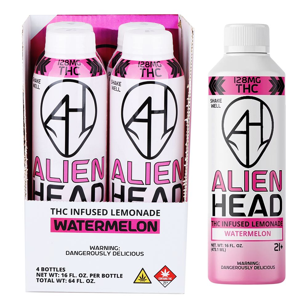 D9 THC Watermelon | 16oz | 128mg | 4ct | Alien Head
