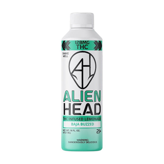 D9 THC Baja Buzzed | 16oz | 128mg | 4ct | Alien Head