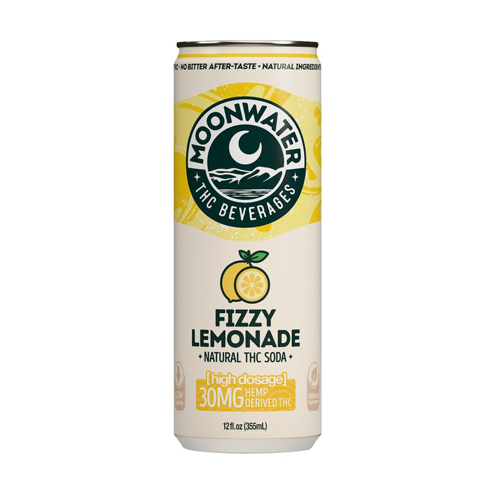 D9 THC Fizzy Lemonade Soda | 12fl oz Can | 24ct Case | Moonwater Natural
