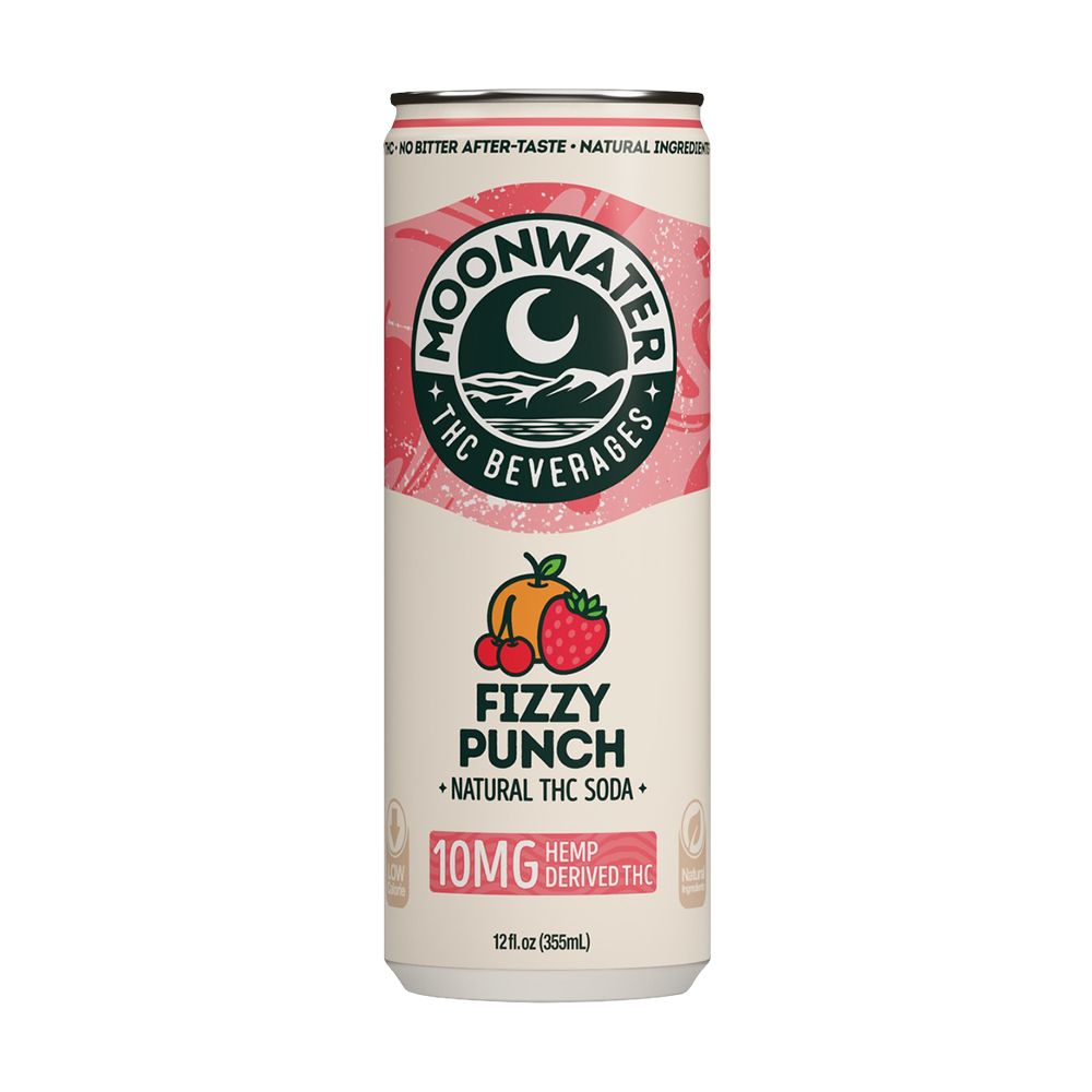 D9 THC Fizzy Punch Soda | 12fl oz Can | 24ct Case | Moonwater Natural