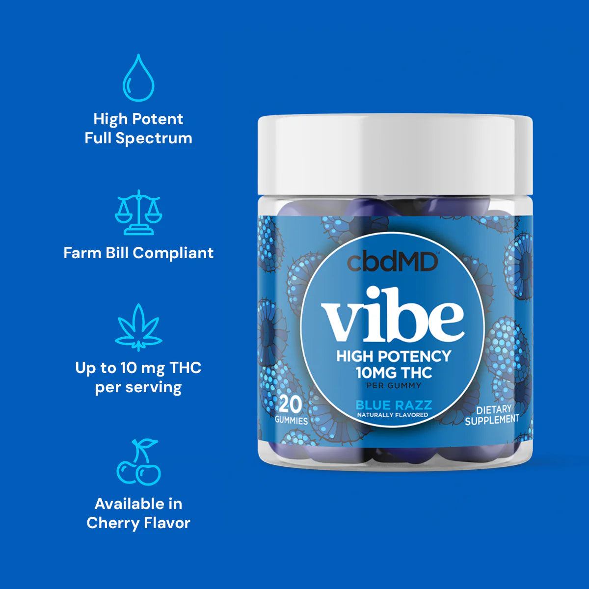 Blue Razz - Delta 9 THC Gummies