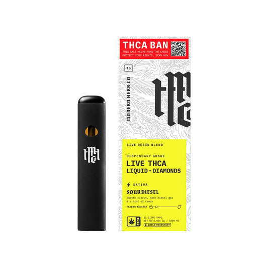 Sour Diesel | Liquid Diamonds THCA Disposable | 1g | Modern Herb Co SAVE Edition