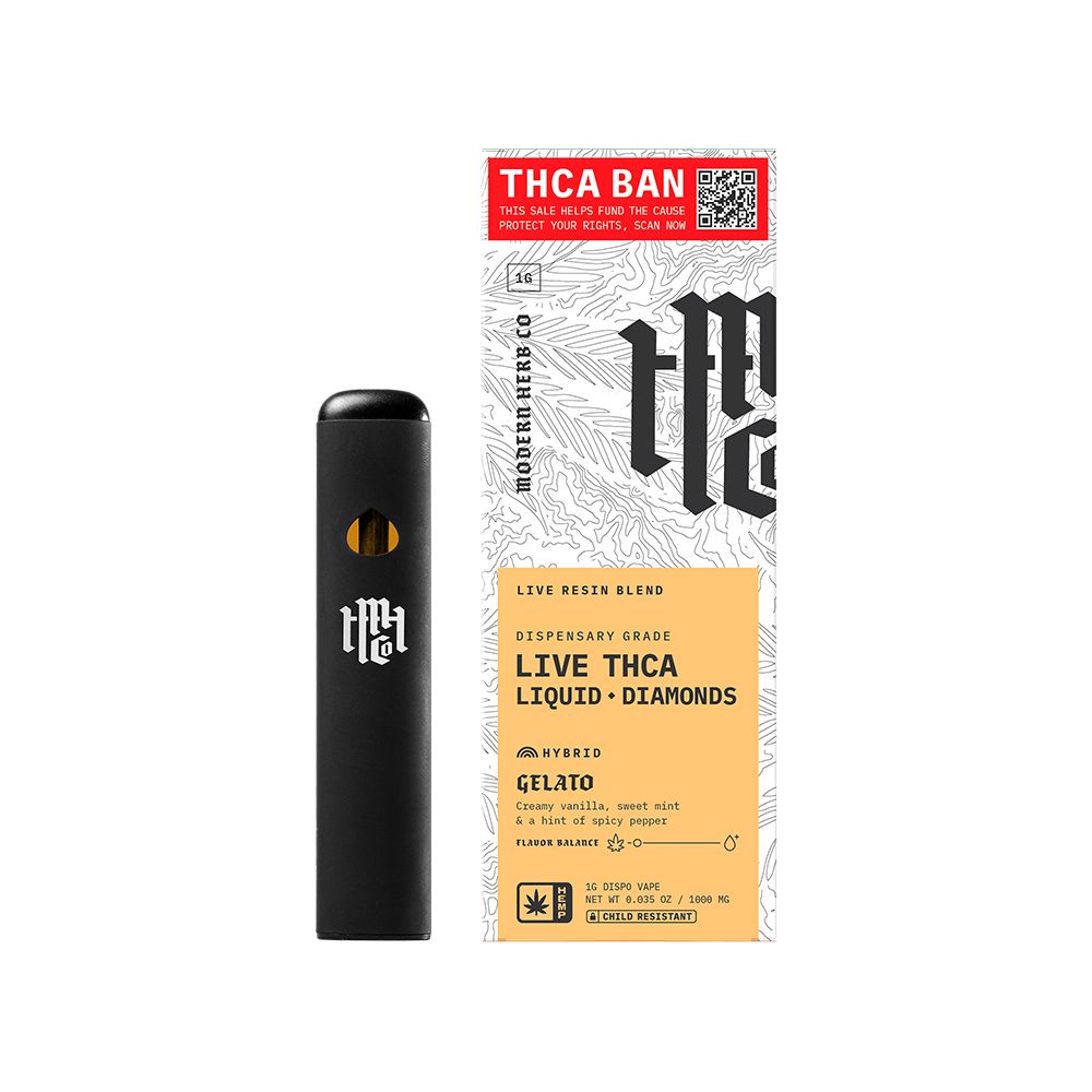 Gelato | Liquid Diamonds THCA Disposable | 1g | Modern Herb Co SAVE Edition